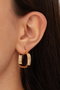 Heliophilia Silver Pendientes de Metal Dorados con Acabado de Laca